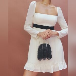 Reformation Silves dress in cream color long-sleeved size 4